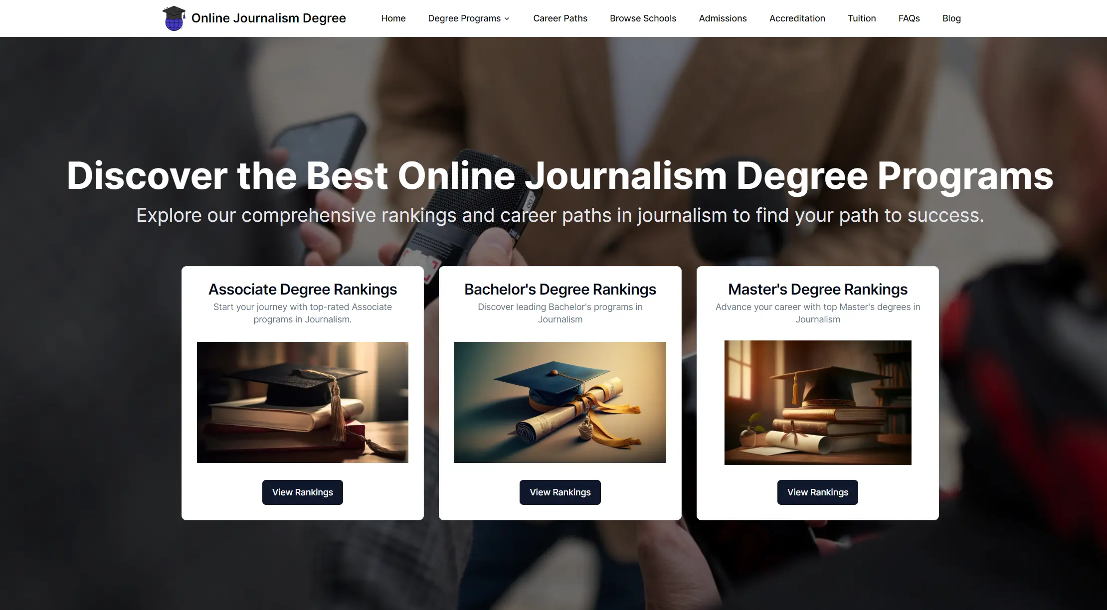 Online Journalism Degrees site thumbnail